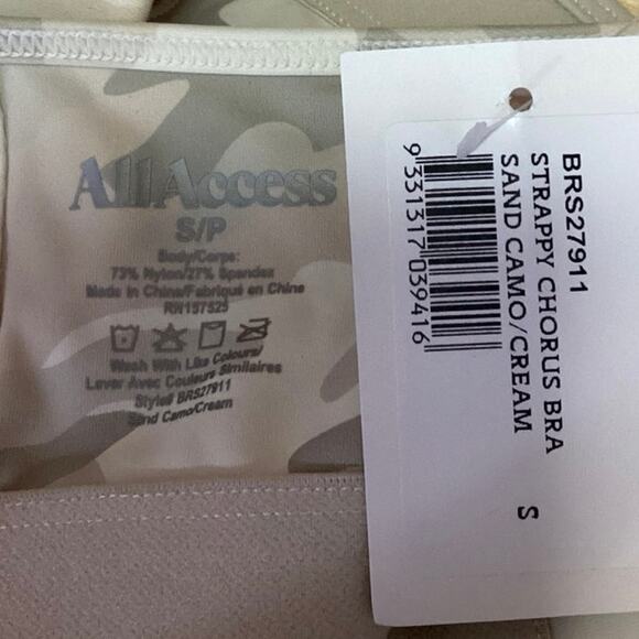 NEW Bandier x All Access Strappy Chorus Cream Camo Sports Bra Crop Tank Top S - Picture 3 of 3